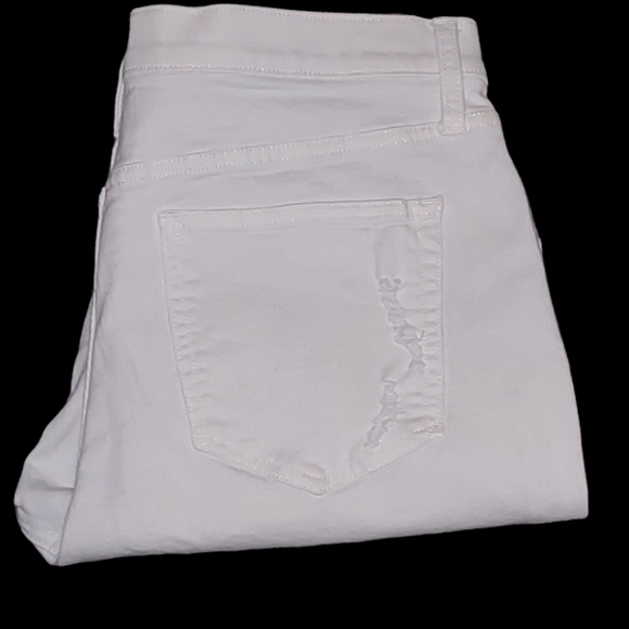 Gap High Rise True Skinny Jeans - White Distressed with Raw Hem Size 29 - Picture 9 of 15